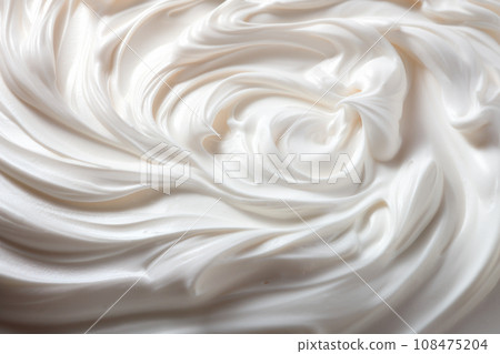 White texture of whipped cream, homemade sour cream or hand cream. Detailed pure creamy background 108475204