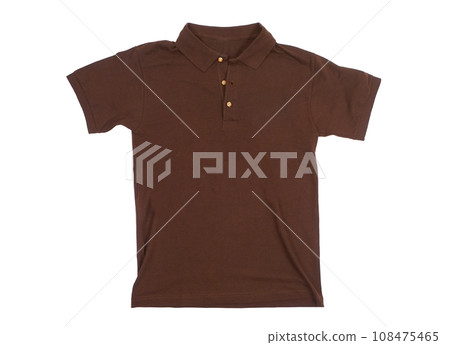 Brown T-shirt blank white background 108475465