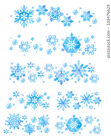 Illustration material of blue snowflakes Illustration material of blue snowflakes 108476629
