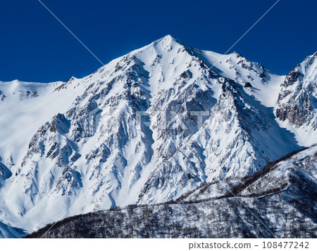 冬天：北阿爾卑斯山被白雪覆蓋 108477242