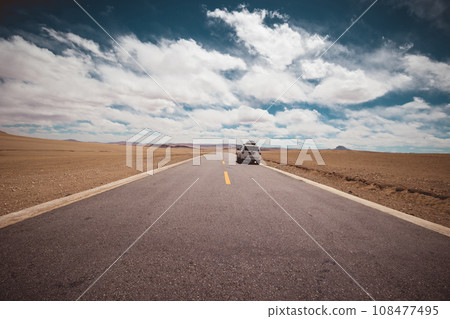 Car road trip in tibet, China Car road trip in tibet, China 108477495