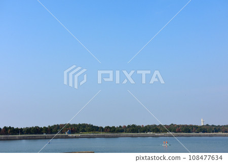 landscape with calm sea landscape with calm sea 108477634