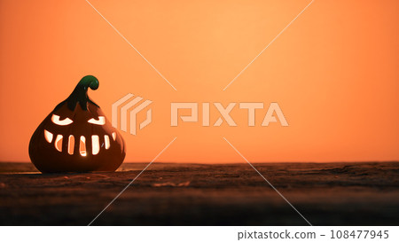 Halloween pumpkin background with copy space 108477945