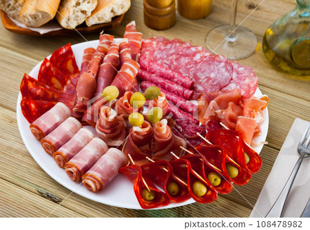 Spanish meat antipasto platter 108478982