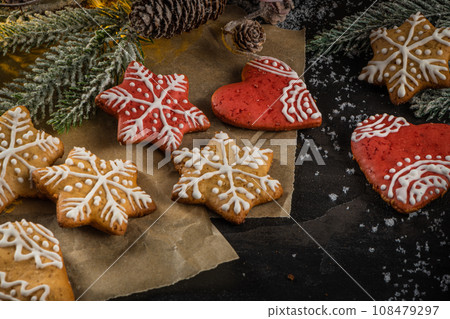 Baked Christmas cookies 108479297