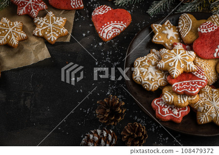 Baked Christmas cookies 108479372