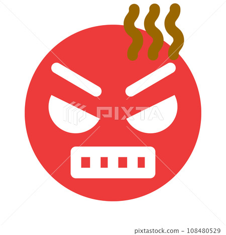 代表臉部表情的顏色樣式圖標，憤怒，憤怒 108480529