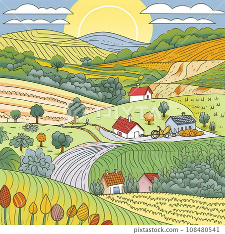 Scenery of the Echigo countryside that has begun to bear fruit Scenery of the Echigo countryside that has begun to bear fruit 108480541