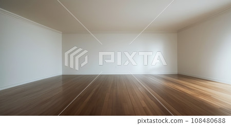 Light shining through the window of an empty room 108480688