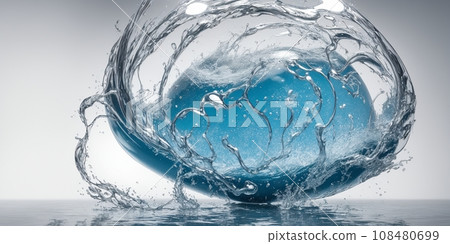 空曠的空間裡漂浮著一團水 108480699