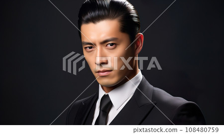 “人工智慧生成的圖像”，一個穿著西裝、全背造型的男人 108480759