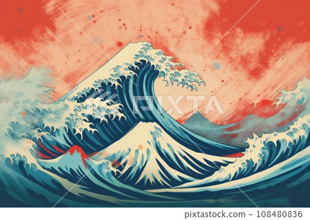 波浪間的富士山 108480836