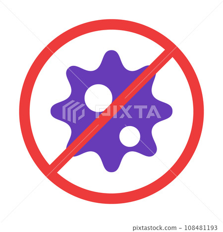 代表衛生、病毒、細菌和預防的顏色樣式圖標 108481193