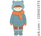 The vector illustration depicts young children and teenagers wearing warm clothing during winter The vector illustration depicts young children and teenagers wearing warm clothing during winter 108481974
