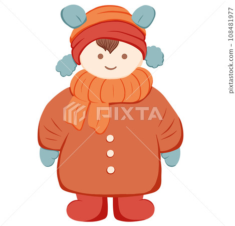 Children wear warm clothes in winter - Stock Illustration [108481977] -  PIXTA