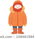 Vector illustration of winter fashion clothes, cartoon child wearing warm clothes. Vector illustration of winter fashion clothes, cartoon child wearing warm clothes. 108481984