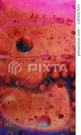 Bubble fluid oil texture paint water drop red pink Bubble fluid oil texture paint water drop red pink 108482424