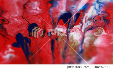 Color smoke paint water marble red oil ink splash 108482449
