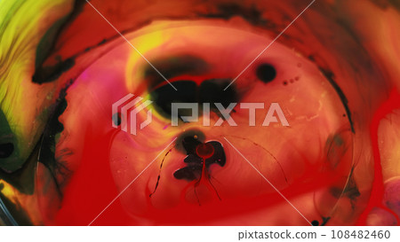 Color smoke paint water bubble red oil ink splash 108482460