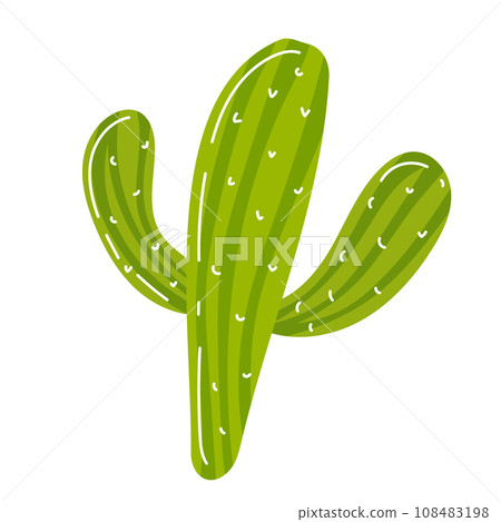 Green mexican cactus with needles isolated on white background. 108483198