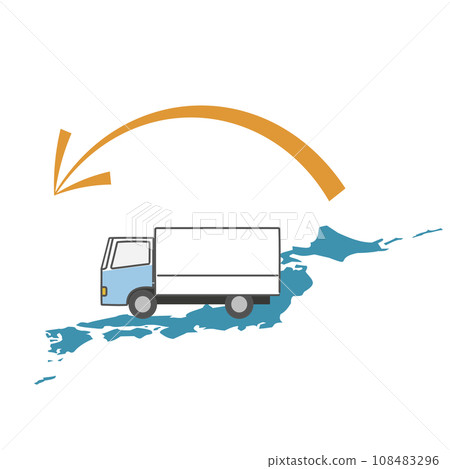 Japan map and transport truck Japan map and transport truck 108483296
