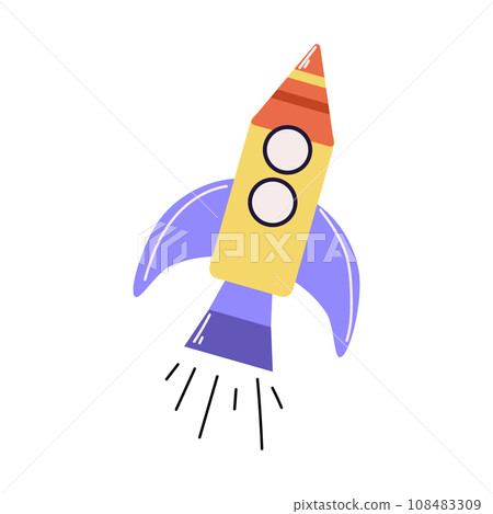 Space rocket for space flights, vector illustration in cartoon style, isolated on white background. Space rocket for space flights, vector illustration in cartoon style, isolated on white background. 108483309