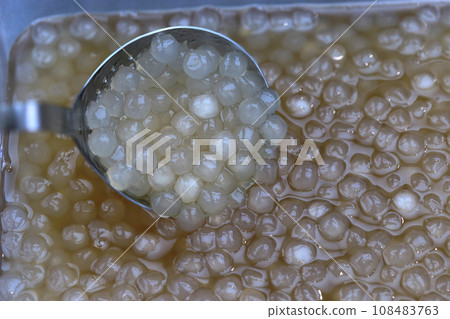 Freshly cooked tapioca rice balls Freshly cooked tapioca rice balls 108483763