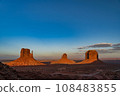 Monument Valley buttes rising against the blue sky 108483855