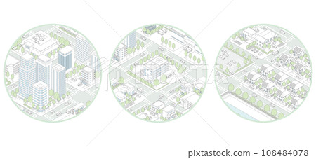 城市景觀的三維視圖。 108484078