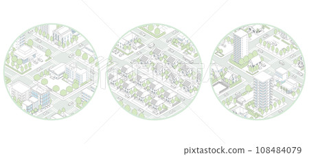 城市景觀的三維視圖。 108484079