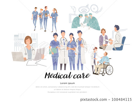 Vector illustration material: People involved in the medical field Vector illustration material: People involved in the medical field 108484115