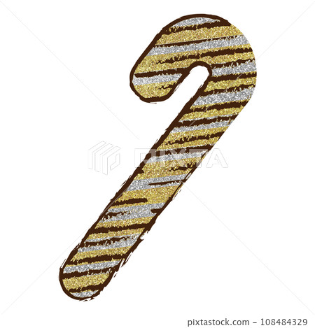 插畫素材聖誕糖果手繪銀金 插畫素材聖誕糖果手繪銀金 108484329