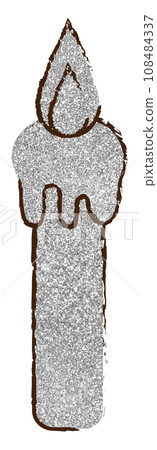 Illustration material candle candlestick hand-painted silver 108484337