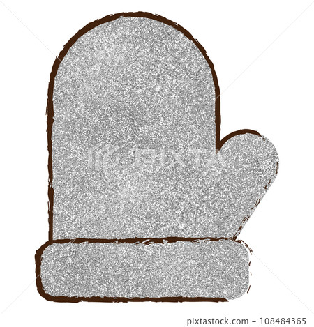 Illustration material gloves hand-painted silver 108484365