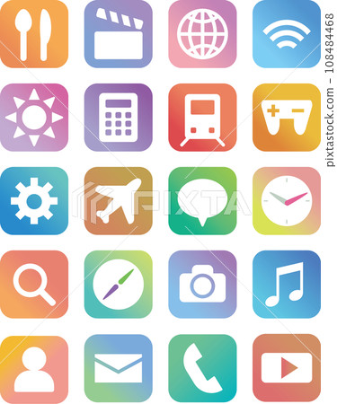 Colorful icon set - Stock Illustration [108484468] - PIXTA