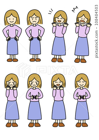 女性插畫變異全身 女性插畫變異全身 108484503