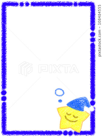 Stars and crayon frame [A4, vertical] 108484555