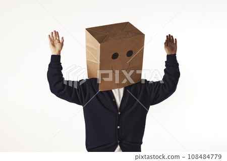 Various emotions and movements of the person wearing the mask. 108484779