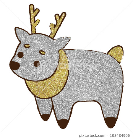 插畫素材聖誕馴鹿手繪金銀 插畫素材聖誕馴鹿手繪金銀 108484906