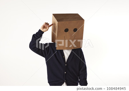 Various emotions and movements of the person wearing the mask. Various emotions and movements of the person wearing the mask. 108484945