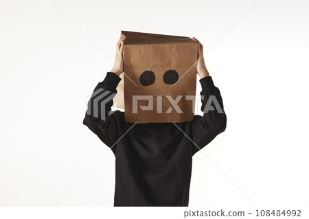 Various emotions and movements of the person wearing the mask. Various emotions and movements of the person wearing the mask. 108484992