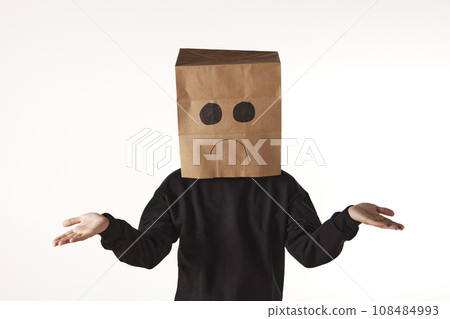 Various emotions and movements of the person wearing the mask. Various emotions and movements of the person wearing the mask. 108484993