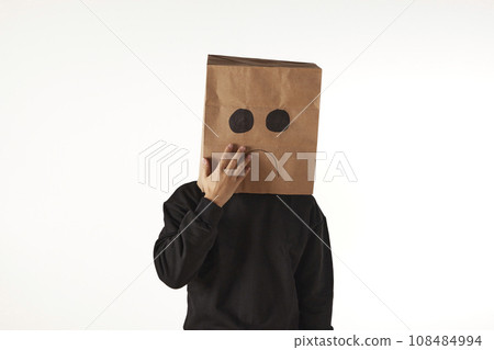 Various emotions and movements of the person wearing the mask. 108484994