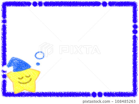 Stars and crayon frame [A4/horizontal] 108485263