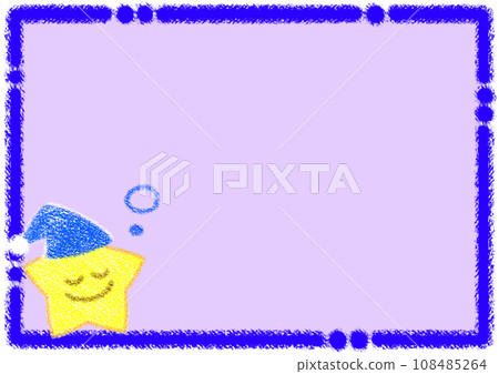 星星和蠟筆框[A4/橫向] 108485264