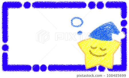 Stars and crayon frame [16:9] 108485699