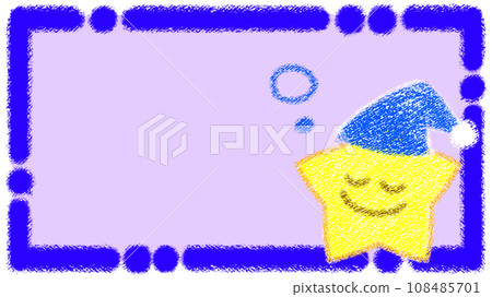 Stars and crayon frame [16:9] 108485701