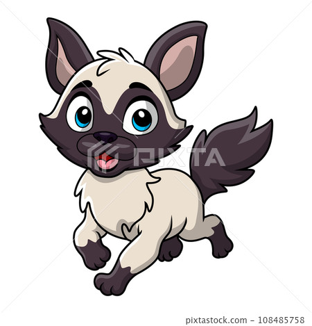 Cute siamese cat cartoon on a white background Cute siamese cat cartoon on a white background 108485758