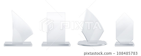 Glass trophies set isolated on white background Glass trophies set isolated on white background 108485783