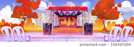 Music festival stage in autumn park Music festival stage in autumn park 108485804